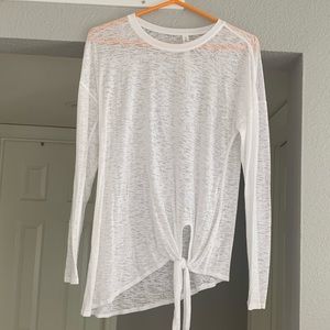 White burnout tee with tie